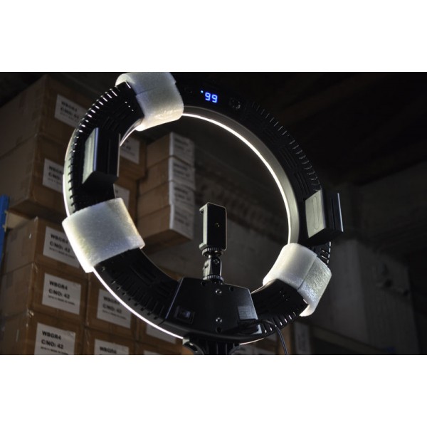 Σετ φωτιστικού Ring LED Tolifo 430 SMD τεχνολογίας με βάση τηλεφώνου καθρέφτη κ τρίποδα  (Bi Color 48W - 4800 LM - Battery & AC Type)