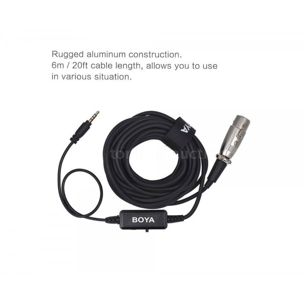BOYA BY-BCA6 XLR to 3.5mm Plug Microphone Cable for iPhone & Smartphones