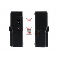 Digital LCD Dual Charger For Sony NP Batteries (AC/DC/USB ports)