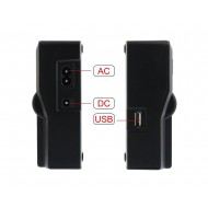Digital LCD Dual Charger For Sony NP Batteries (AC/DC/USB ports)