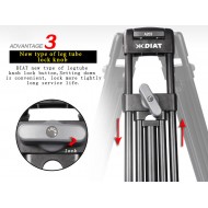 Diat Tripod Kit With KS20 Fluid Drag Head +U - Shaped Up to 8kg -  2 Years Warranty