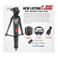 1,80m Diat Tripod Kit With KS10 Fluid Drag Head (Load 7kg - 2 years warranty)