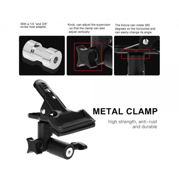 PhotoCame Metal Clamp Swivel Light Stand