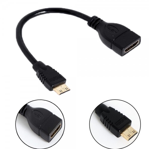 DSLR Female HDMI to Mini HDMI Cable (55cm)