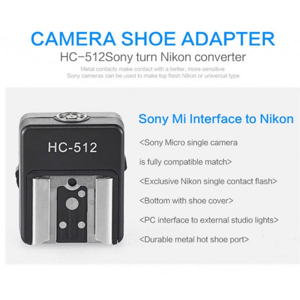 Hotshoe Adapter Fit For Sony MI Interface to Nikon Flash