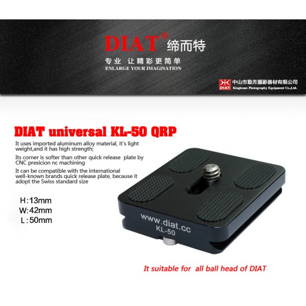 DIAT KL-50 Quick Release Plate (For KH30, KS30, DHS-5, SH30, etc.)