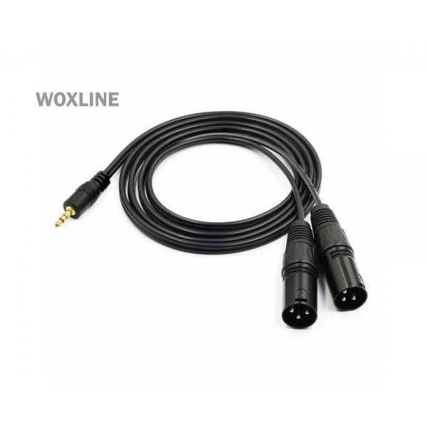 WOXLINE καλώδιο μετατροπέας 1.5m Stereo TRS Jack Plug to 2 Male XLR 