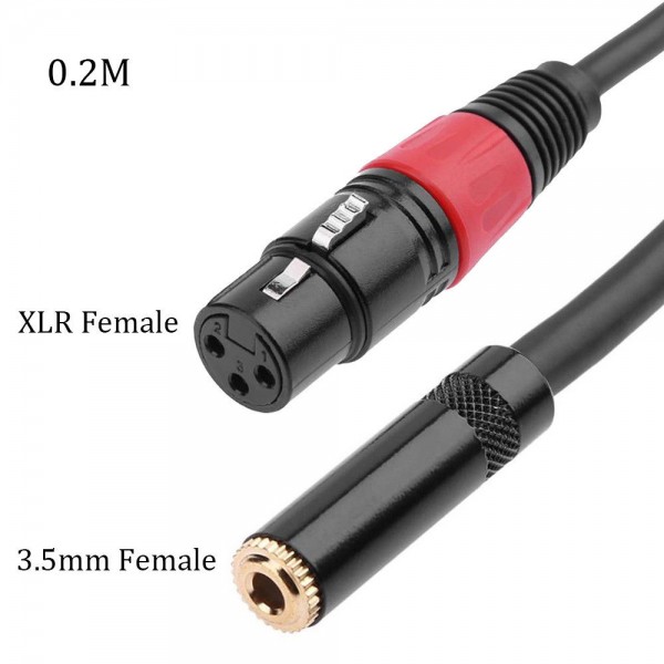 WOXLINE XLR Female Jack to 3.5mm Female 1/8 TRS Stereo Microphone Mic Audio Cable