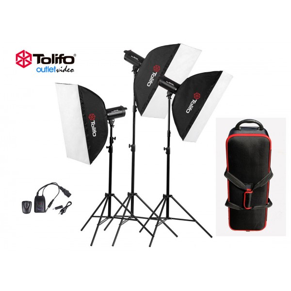 TOLIFO 3 x Photography Professional Studio Flash ALL ΙΝ ΟΝΕ (1800 W)