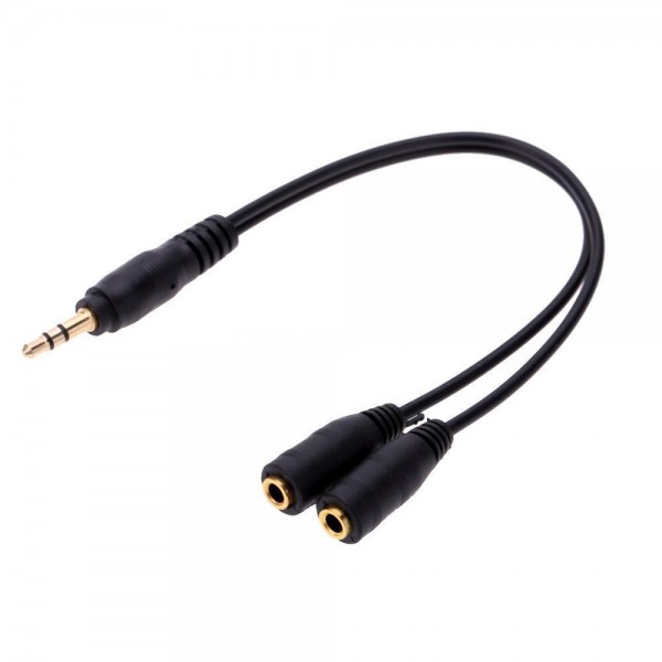 WOXLINE Camera 3.5mm Male to Dual Female Audio Cable Mixer
