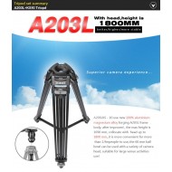1,80m Diat Tripod Kit With KS10 Fluid Drag Head (Load 7kg - 2 years warranty)