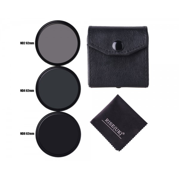 62mm ND Photography Lens Filter Set (ND2+ND4+ND8)