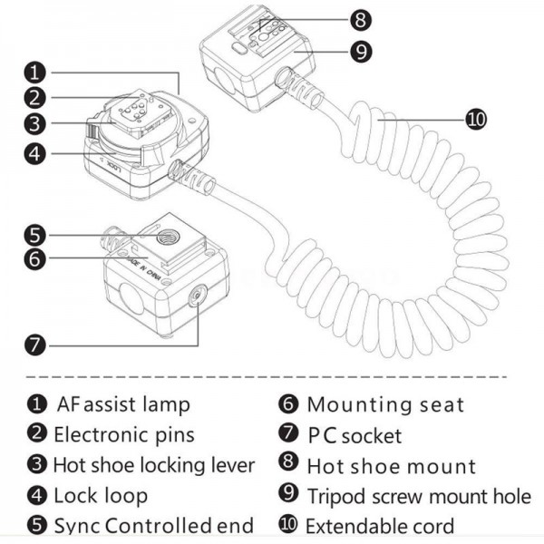 Canon E-TTL Off Camera Shoe Cord