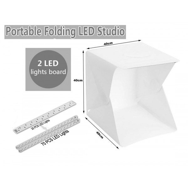 Big 40cm Studio Photography Lightbox + Double LED