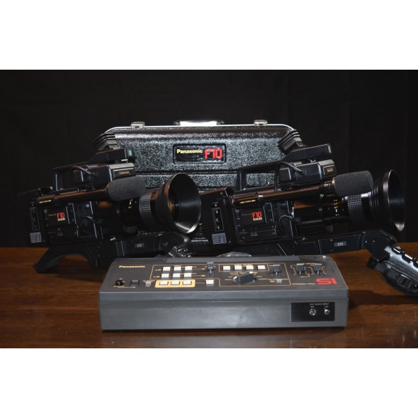 Dual Setup Vintage Panasonic F10 Videocameras + WJ-S1 Mixer + NV-180EG Recorder