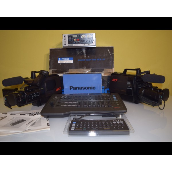 Dual Setup Vintage Panasonic VHS NV-M7 Camcorders + WJ-AVE5 Video Mixer + Recorder