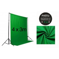 PhotoCame Chromakey Green 100% Cotton Studio Background (4x3m)
