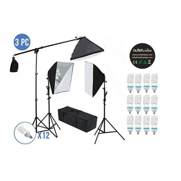 OutletVideo XL12 Softbox kit με 12 λάμπες (8100W - 132.000 Lumens)