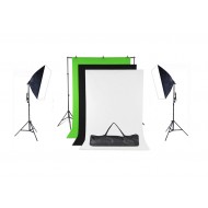 New Outletvideo "XL2" STUDIO KIT ALL IN ONE+ "XL" Havy Backdrop Kit (1350W – 22.000 Lumens)