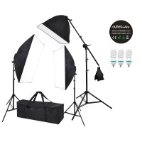 OutletVideo XL3 Softbox σετ με 3 λάμπες κ τρίποδες (2025W-33.000 LM)
