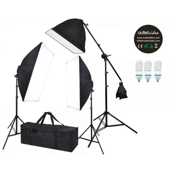 DIAT XL3 Softbox σετ με 3 λάμπες κ τρίποδες (2025W-33.000 LM)