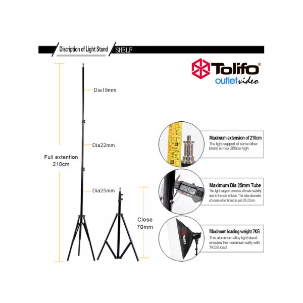 TOLIFO 2 x φωτογραφικά φλας με τρίποδες κ αξεσουάρ ALL ΙΝ ΟΝΕ (360 W)