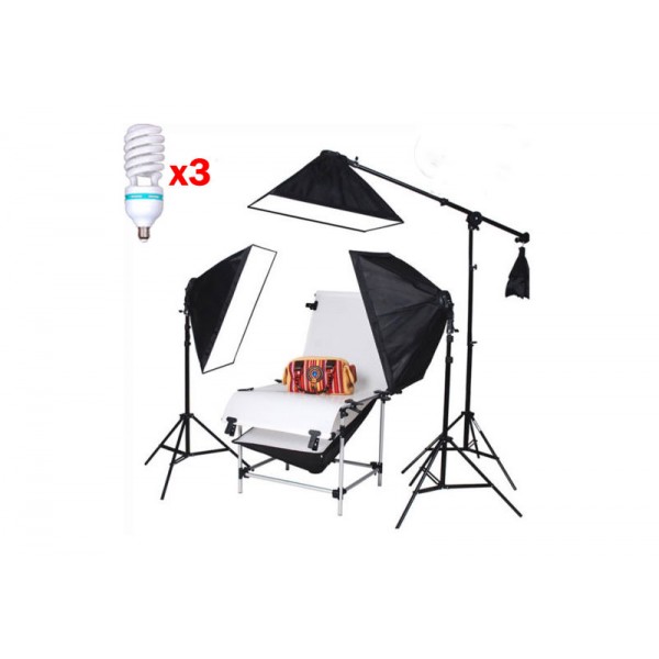 Ολοκληρωμένο σετ OutletVideo XL3 Softbox kit με φωτογραφικό τραπέζι Still life