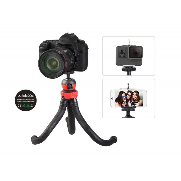 Outletvideo Large 360° Octopus Flexible Tripod Stand for Cameras
