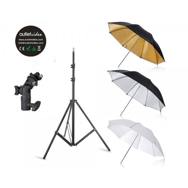 Studio Photography umbrellas kit+Flash Bracket+Tripod