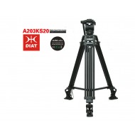 Diat Tripod Kit With KS20 Fluid Drag Head +U - Shaped Up to 8kg -  2 Years Warranty