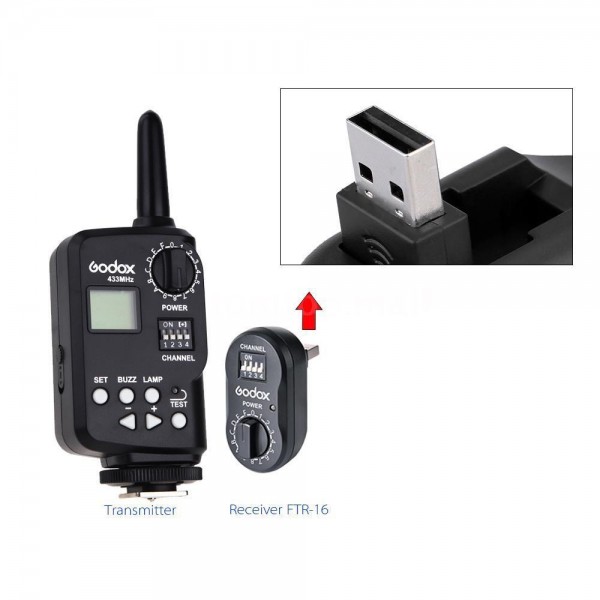 Godox FT-16 Wireless Controller Flash Trigger With 3Pcs Receiver  FTR-16