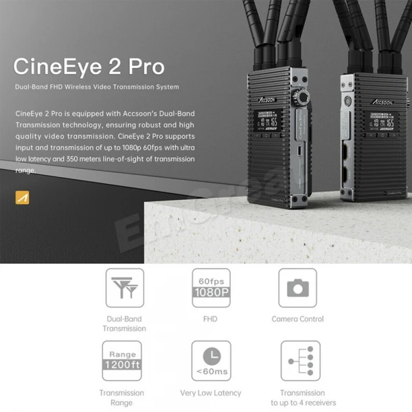 ACCSOON CineEye 2S Pro 1200ft SDI&HDMI 2.4G/5G Wireless Video Tranmission System