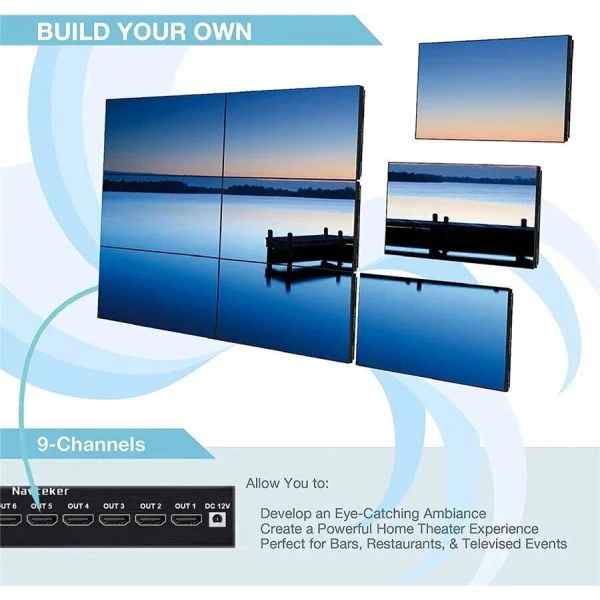 Professional 9 Channel Video Wall Controller Processor 3x3 TV Splicing Display Kit Professional 9 Channel Video Wall Controller Processor 3x3 TV Splicing Display Kit