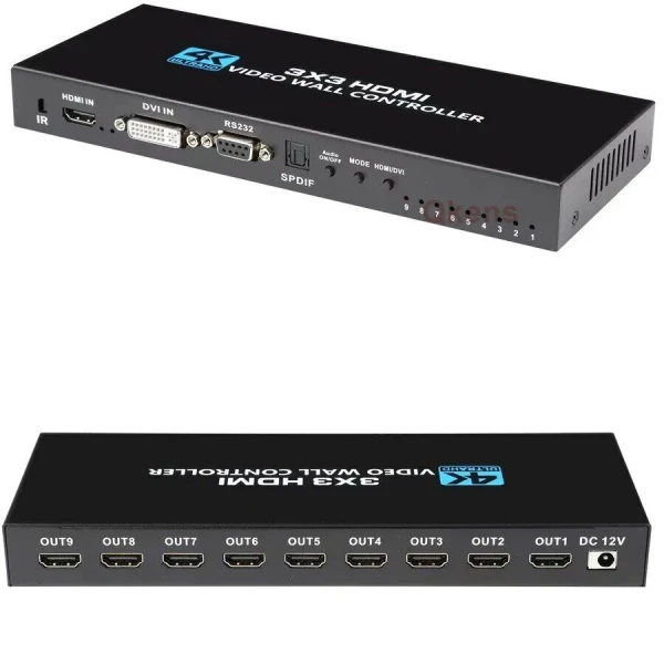 Professional 9 Channel Video Wall Controller Processor 3x3 TV Splicing Display Kit Professional 9 Channel Video Wall Controller Processor 3x3 TV Splicing Display Kit