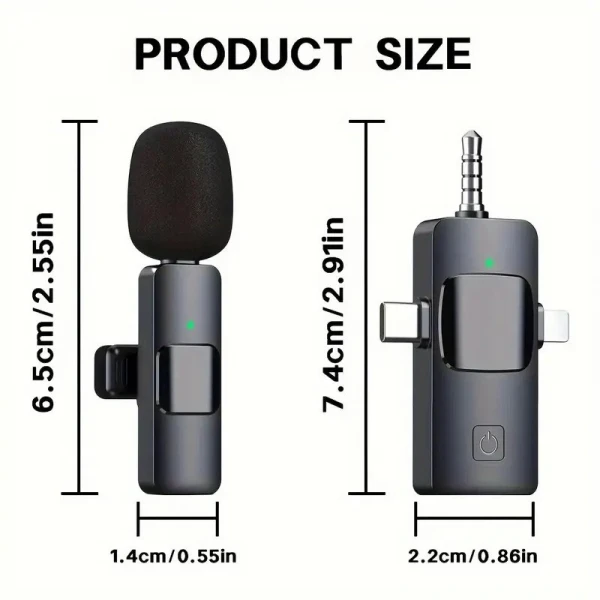 3 in 1 Dual Wireless Lavalier Microphone for iPhone Android +Camera 3 in 1 Dual Wireless Lavalier Microphone for iPhone Android +Camera