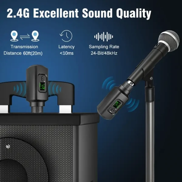 WOXLINE Ασύρματος XLR Plug-on Πομπός Δέκτης για Δυναμικό Μικρόφωνο WOXLINE Ασύρματος XLR Plug-on Πομπός Δέκτης για Δυναμικό Μικρόφωνο