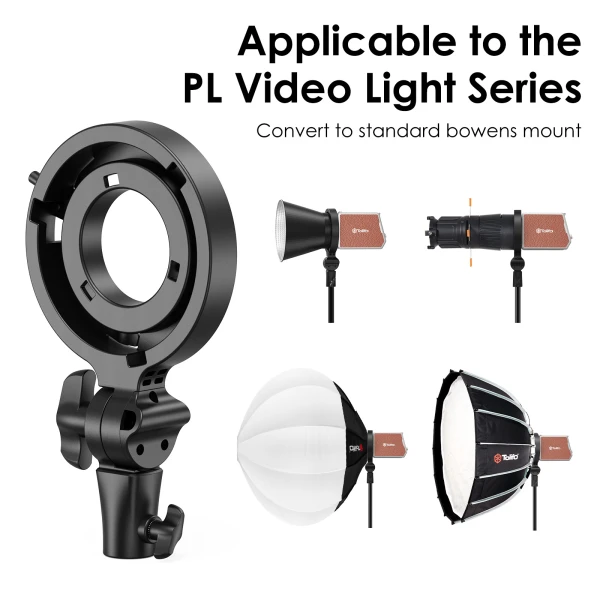 Tolifo MINI Bowens Mount Adapter for PL Series Light PL-100 PL-200