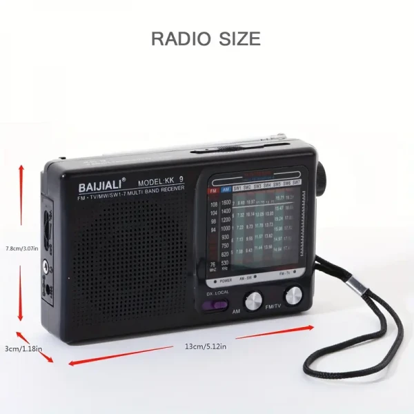 Φορητό Ραδιόφωνο AM FM Βραχέων SW1-7 Μεσαίων με ηχείο Φορητό Ραδιόφωνο AM FM Βραχέων SW1-7 Μεσαίων με ηχείο