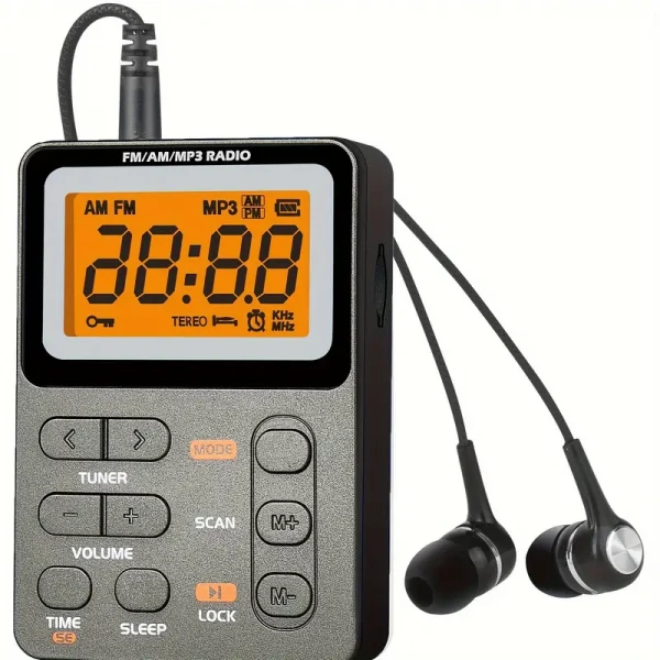 Φορητό Ραδιόφωνο FM/AM/MP3 Digital με ακουστικά κ TYPE-C επαναφορτιζόμενο (Γκρι) Φορητό Ραδιόφωνο FM/AM/MP3 Digital με ακουστικά κ TYPE-C επαναφορτιζόμενο (Γκρι)