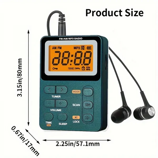 Φορητό Ραδιόφωνο FM/AM/MP3 Digital με ακουστικά κ TYPE-C επαναφορτιζόμενο (Γκρι) Φορητό Ραδιόφωνο FM/AM/MP3 Digital με ακουστικά κ TYPE-C επαναφορτιζόμενο (Γκρι)