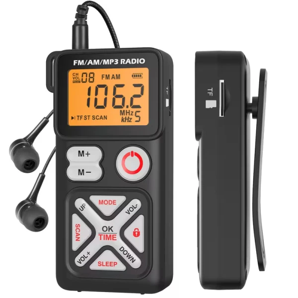 Φορητό Επαναφορτιζόμενο Ραδιόφωνο FM/AM/MP3 Digital με ακουστικά  κ TYPE-C
