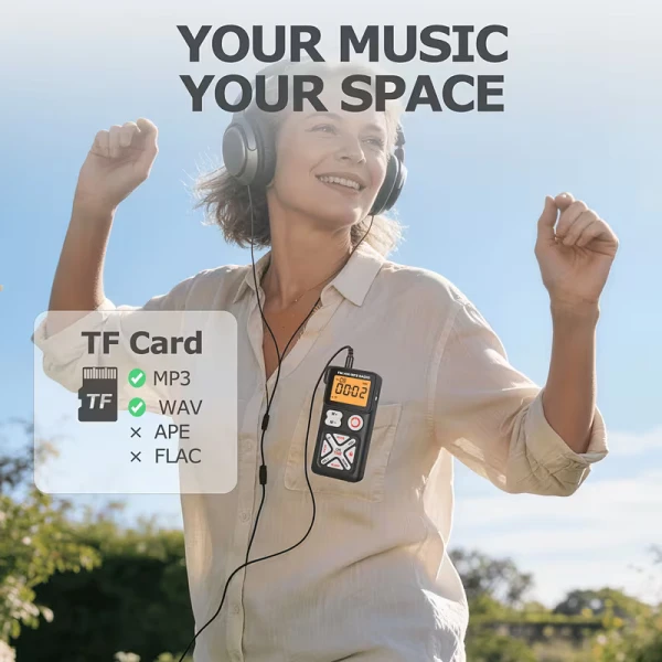 Φορητό Επαναφορτιζόμενο Ραδιόφωνο FM/AM/MP3 Digital με ακουστικά  κ TYPE-C