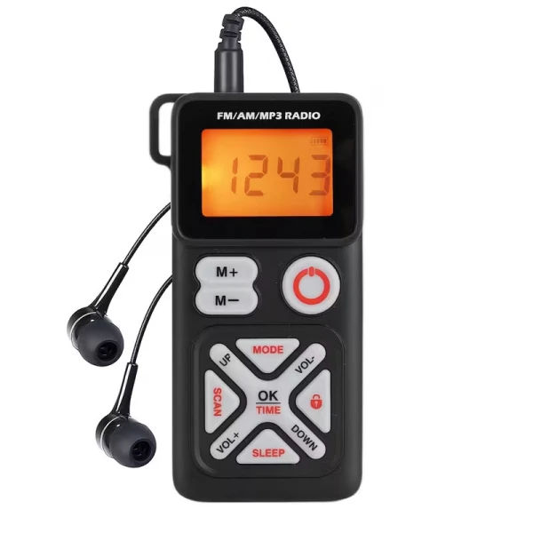 Φορητό Επαναφορτιζόμενο Ραδιόφωνο FM/AM/MP3 Digital με ακουστικά  κ TYPE-C