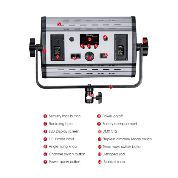 TOLIFO 6000LM Professional Led GK-S60B PRO MARK 3 LED με τροφοδοτικό Bi Color 