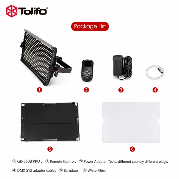 TOLIFO 6000LM Professional Led GK-S60B PRO MARK 3 LED με τροφοδοτικό Bi Color 
