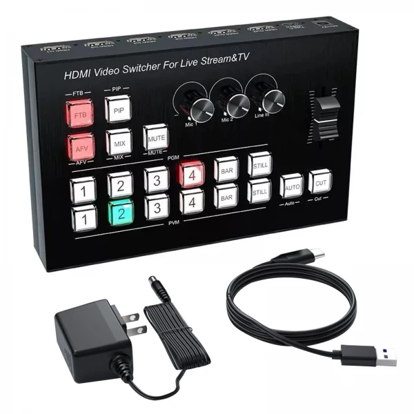 Τηλεοπτικός μίκτης 4K Video Switcher 4 HDMI Camera Streaming Live Production