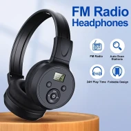 Running Ακουστικά FM με Μπαταρία Σάρωση και Αποθήκευση Ραδιοσταθμών + AUX 3,5 mm