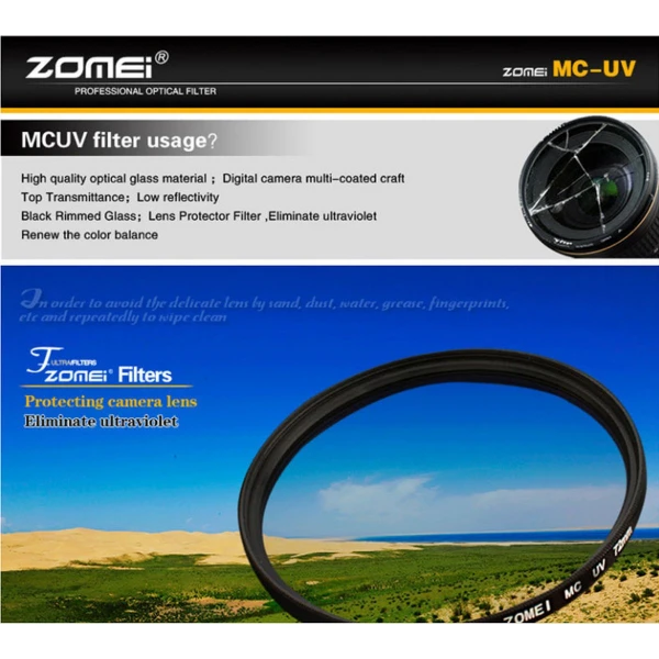 49mm MCUV Πολυστρωματικό Φίλτρο ZOMEI HD PRO Ultra Slim με ιαπωνικά κρύσταλλα