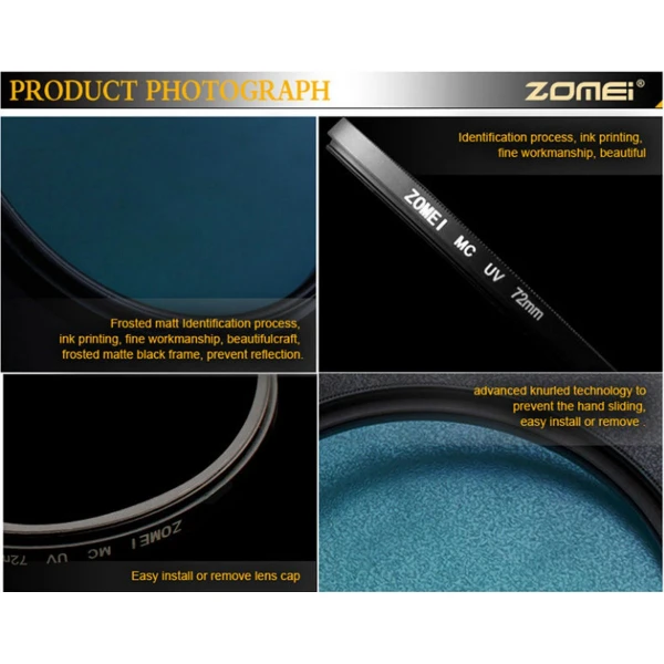 49mm MCUV Πολυστρωματικό Φίλτρο ZOMEI HD PRO Ultra Slim με ιαπωνικά κρύσταλλα