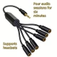 WOXLINE Camera 3.5mm Male to 4 Stereo Female Audio Cable Mixer